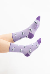 Cow Animal Wildlife Purple Socks