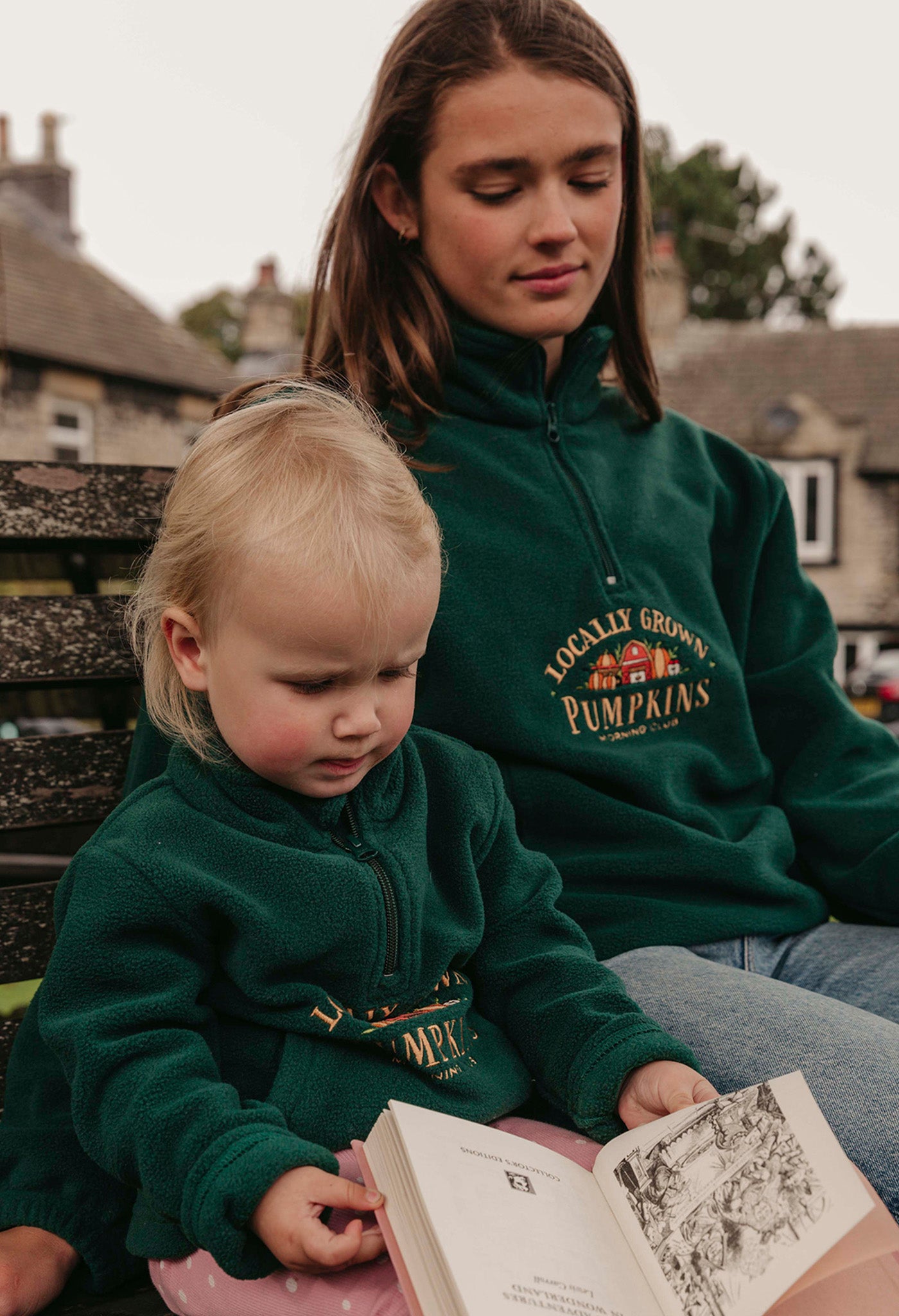 Pumpkins Recycled Polyester Quarter Zip Childrens Fleece