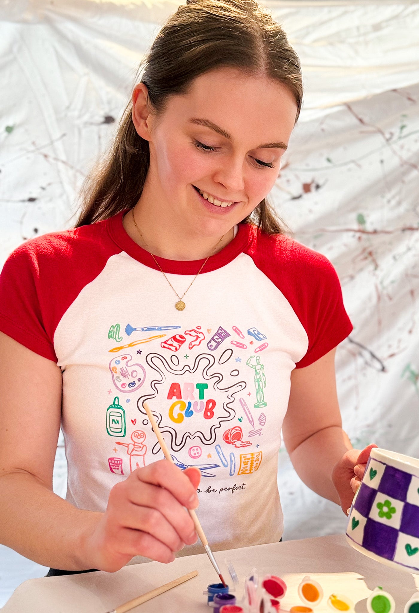 Art Club Printed Micro Rib Baby Tee