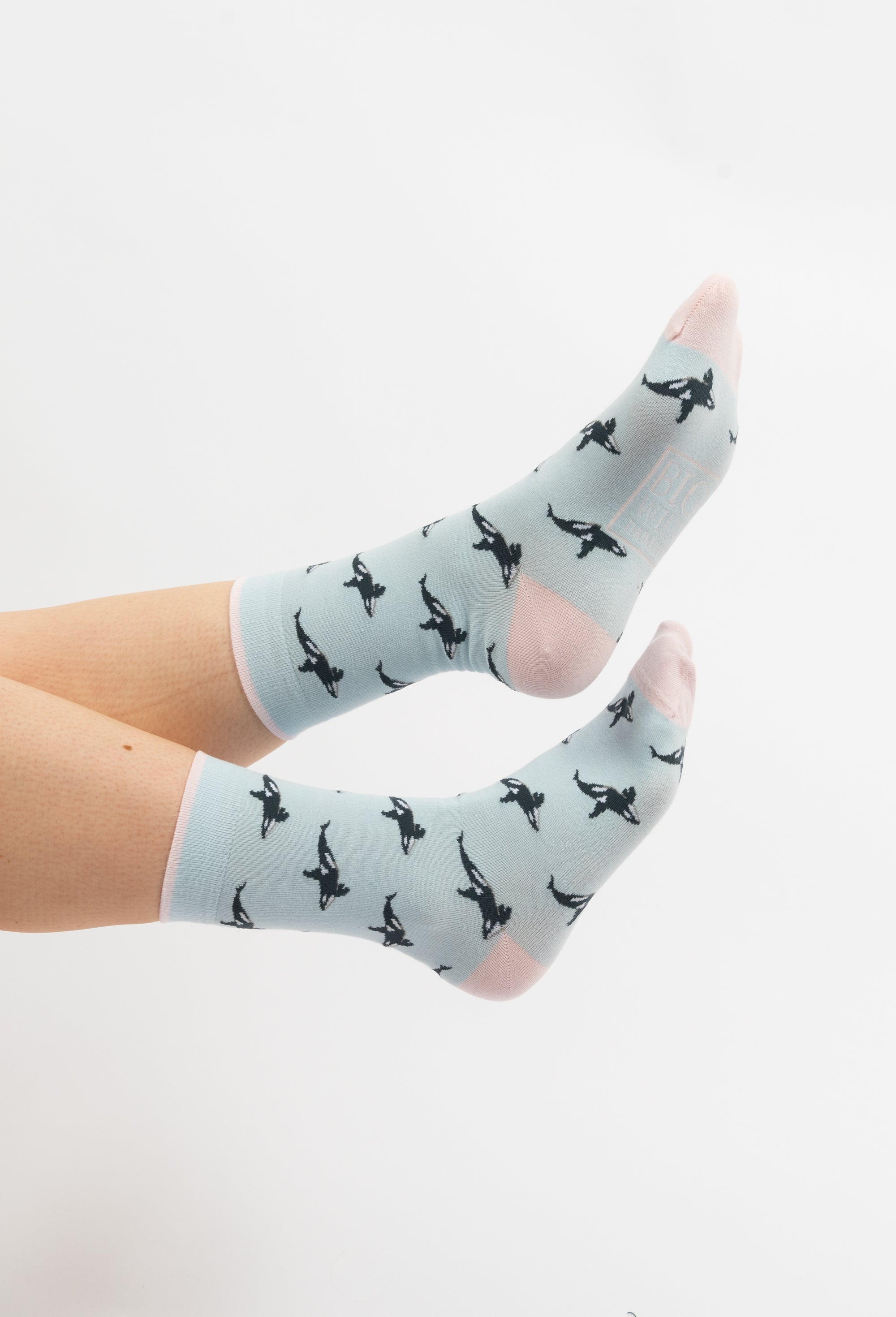 Orca Animal Wildlife Blue Socks