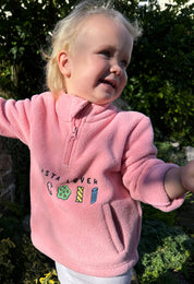 Pasta Lover Recycled Polyester Quarter Zip Childrens Fleece