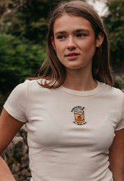 Pumpkin Latte Embroidered Micro Rib Baby Tee