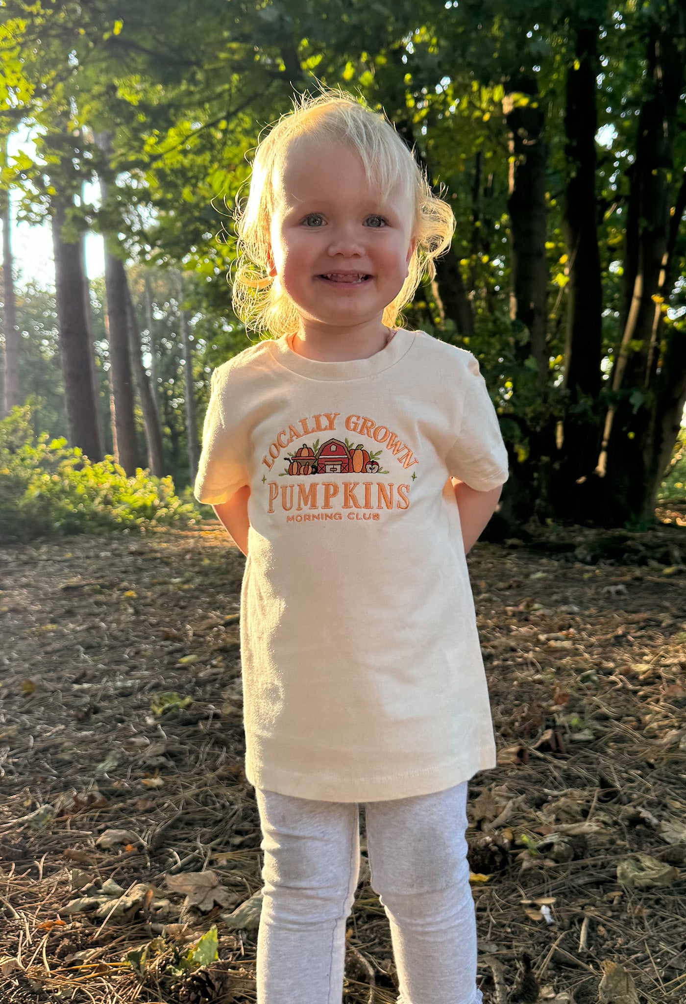 Pumpkins Embroidered Organic Cotton Childrens T-Shirt