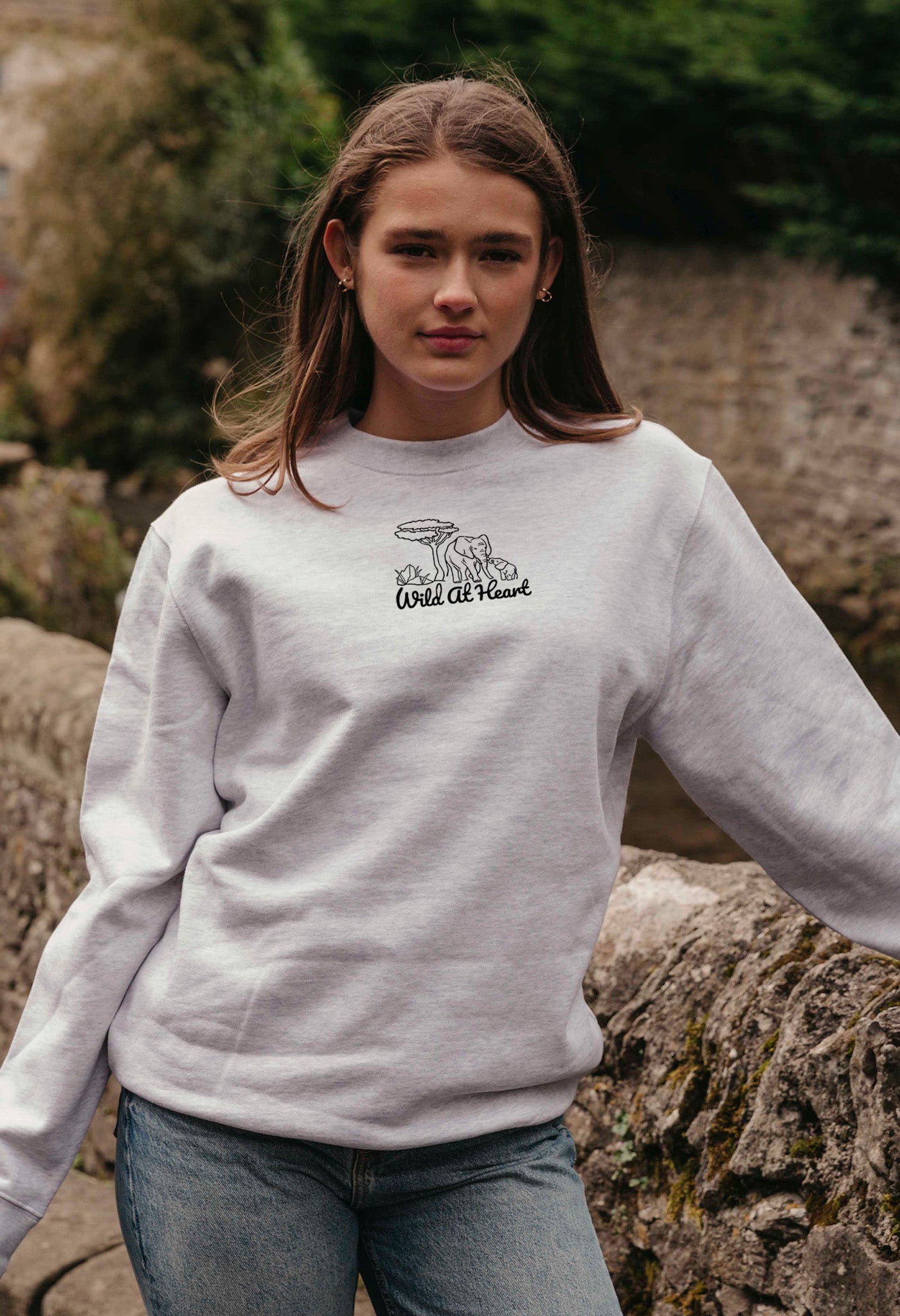 Wild At Heart Embroidered Organic Cotton Sweatshirt