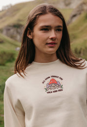 Wild Mushrooms Embroidered Organic Cotton Sweatshirt