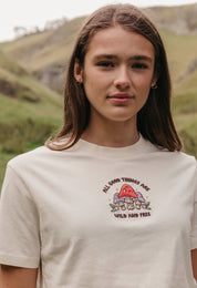 Wild Mushrooms Embroidered Organic Cotton T-Shirt